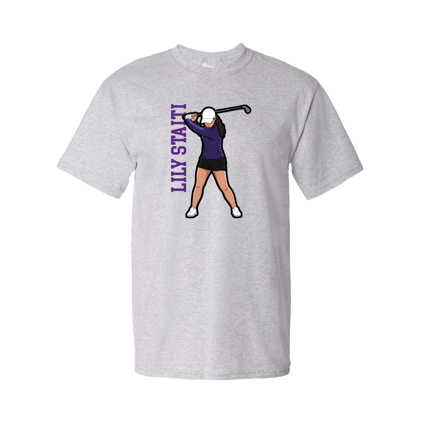 Tee — Name Vertical in Grey