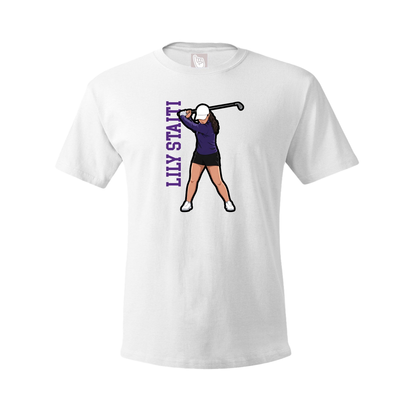Tee — Name Vertical in White