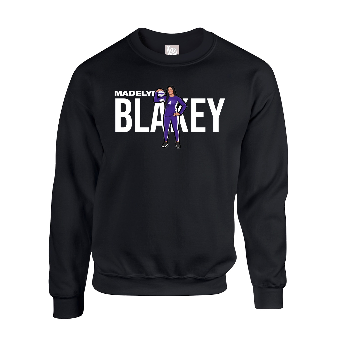 Fleece Crew — Player Name in Black