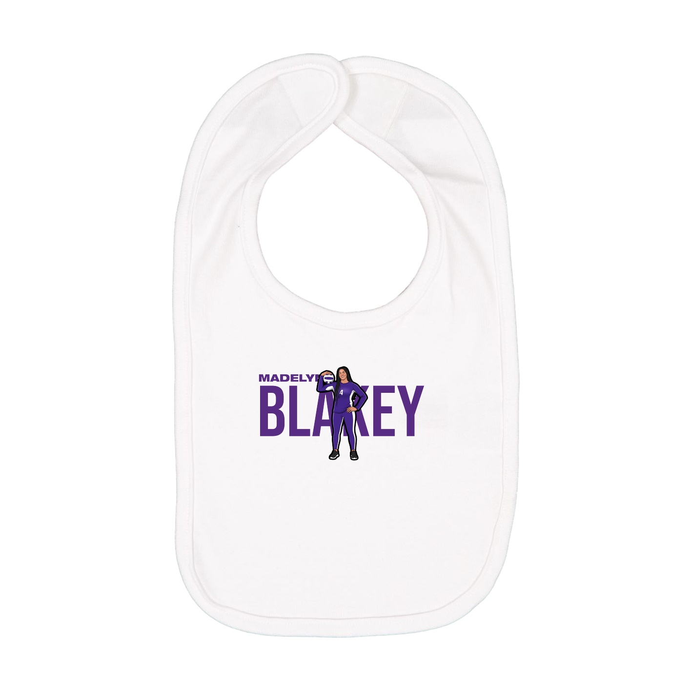 Infant Bib — Player Name in White