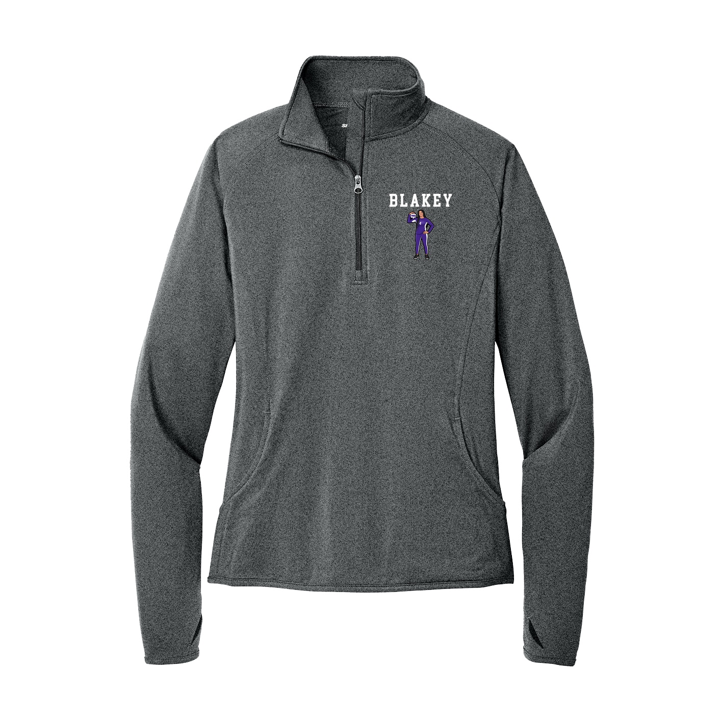 Women's Q-Zip Pullover — Shirsey in Grey