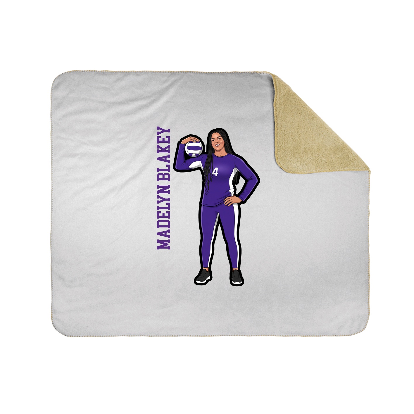 Throw Blanket — Name Vertical in White