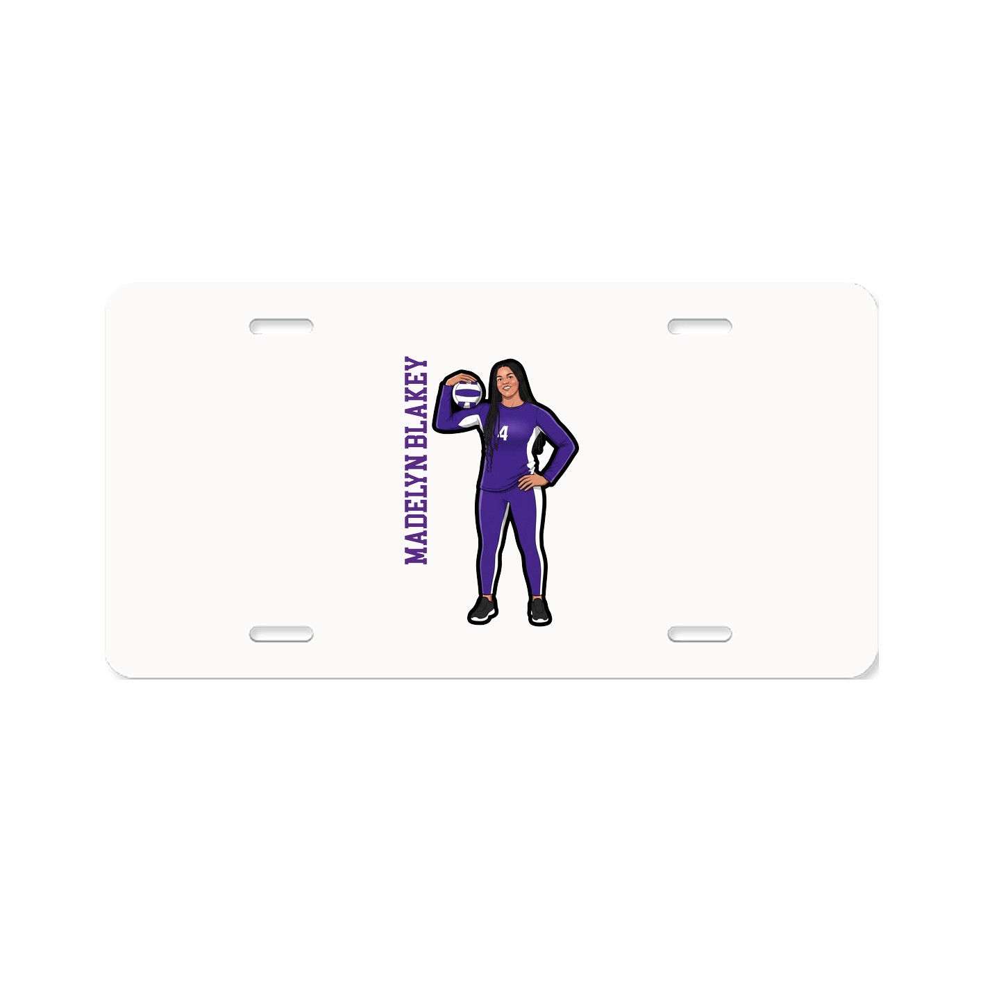 License Plate — Name Vertical in Classic