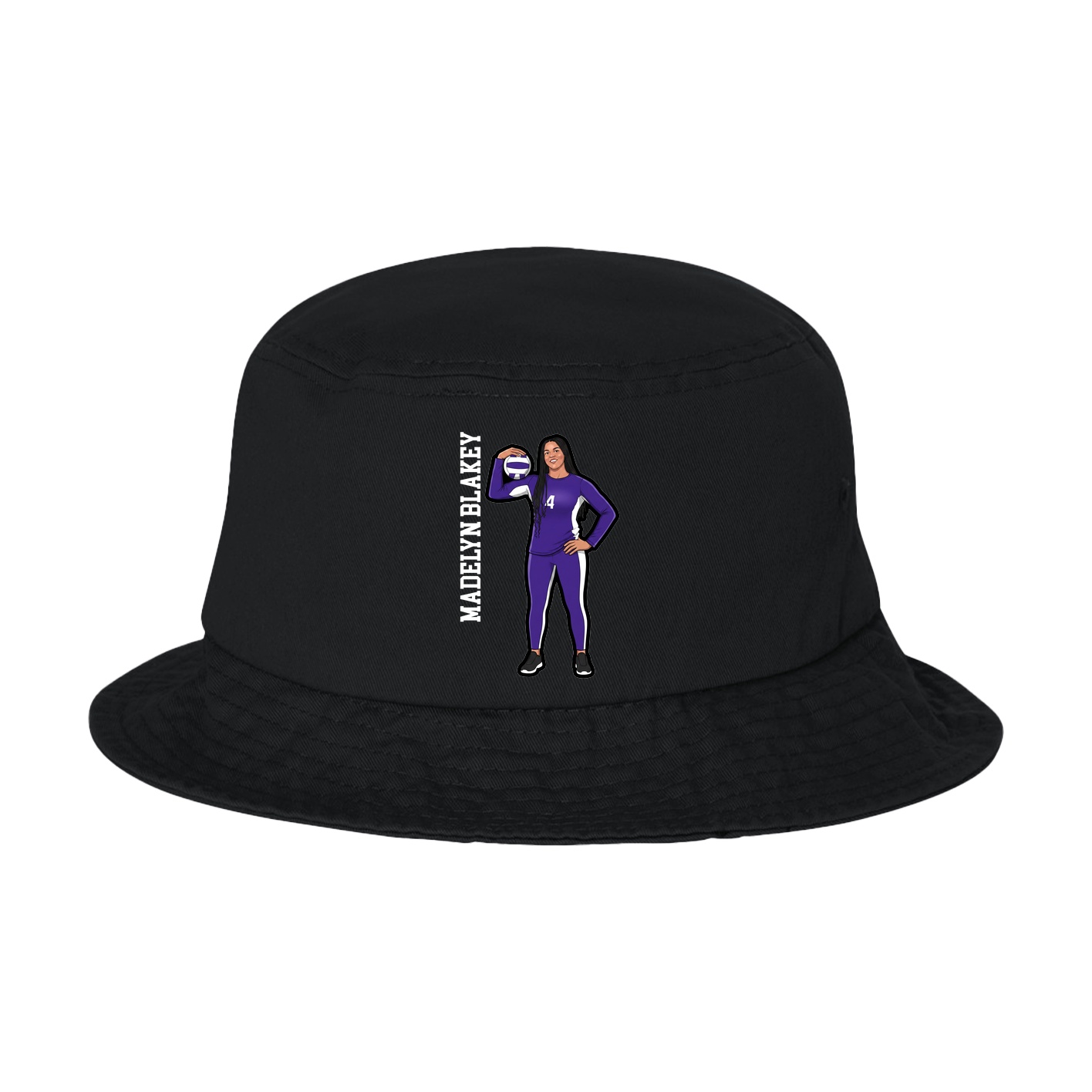 Bucket Cap — Name Vertical in Black
