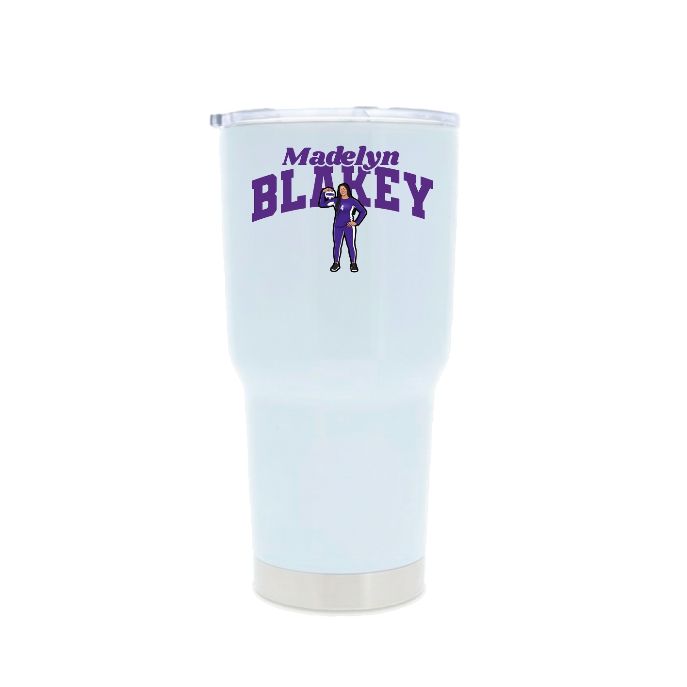 30oz Stainless Steel Tumbler — Signature Arch in White