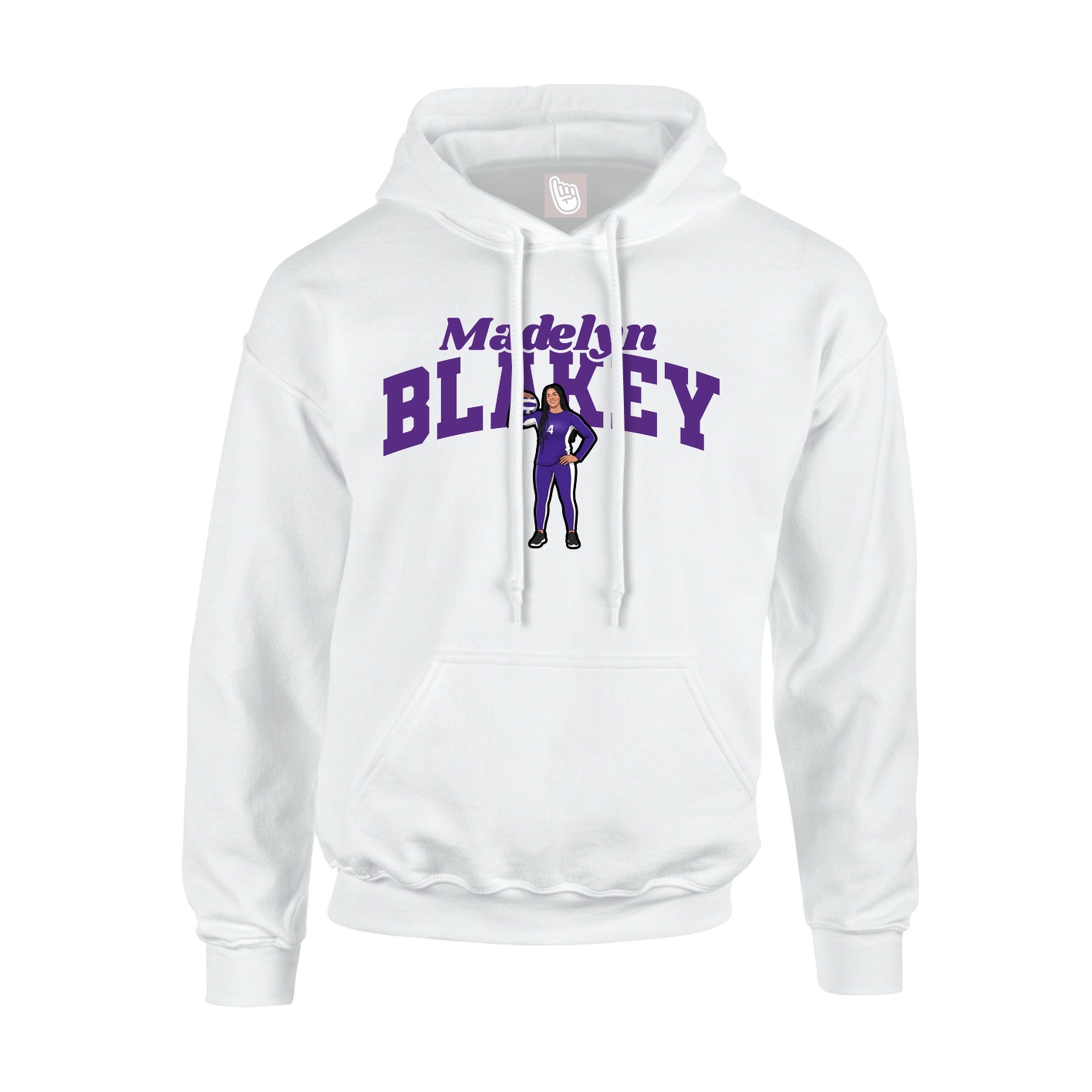 Youth Hoodie — Signature Arch in White
