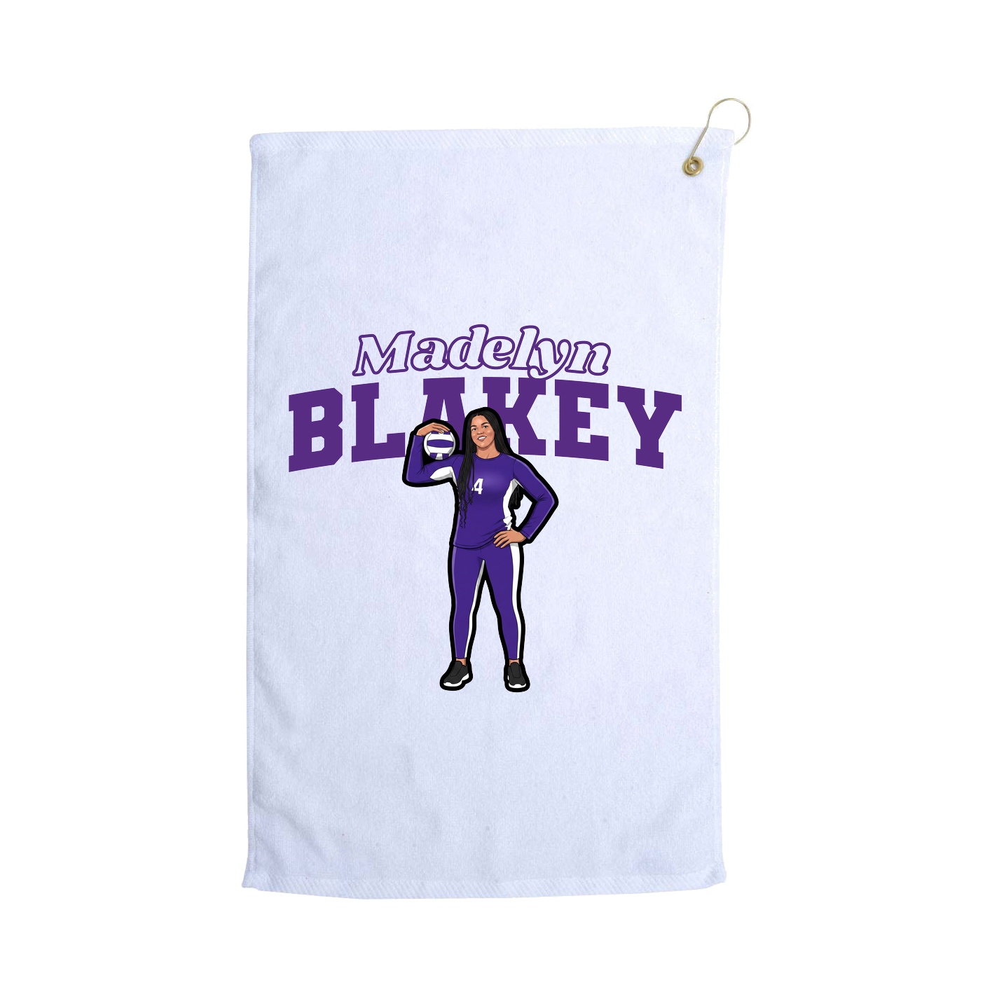 Golf Towel — Name Arch in White