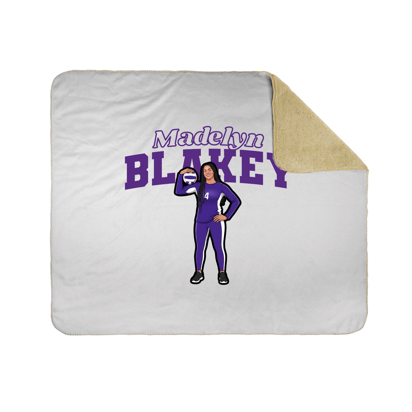 Throw Blanket — Name Arch in White