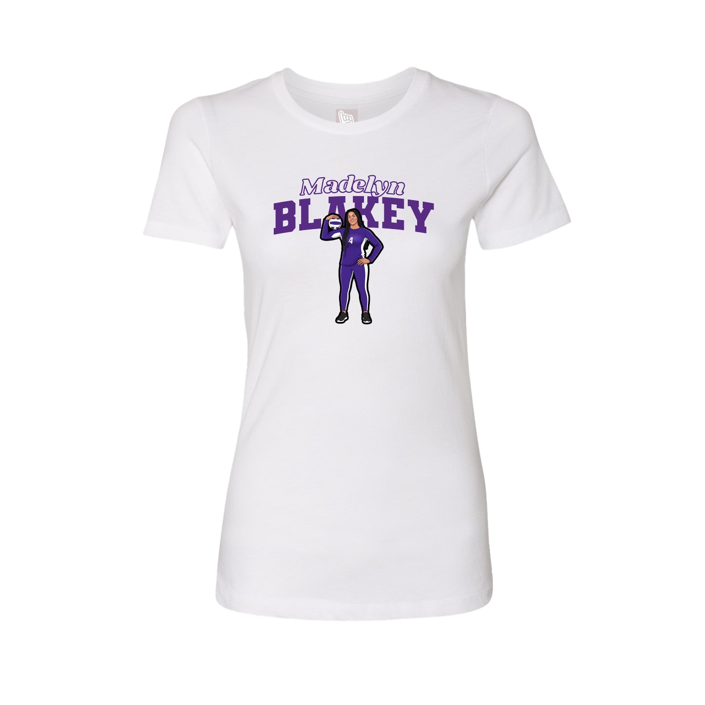 Fitted Women's Tee — Name Arch in White