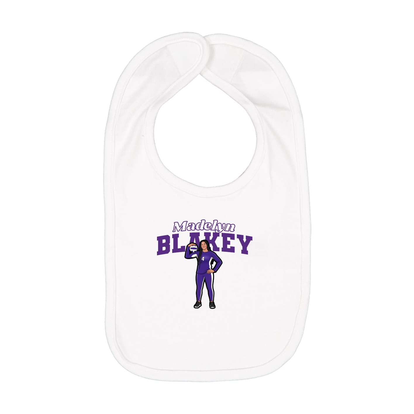 Infant Bib — Name Arch in White