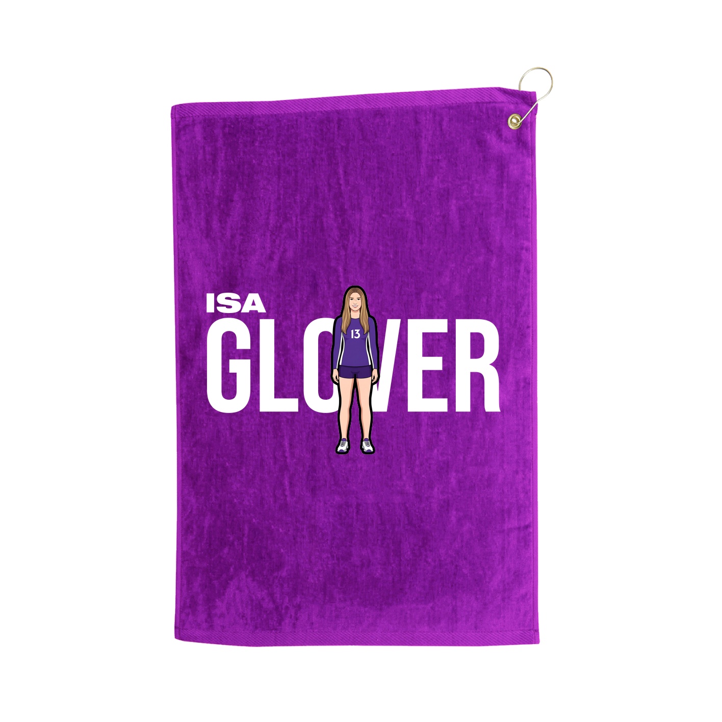 Golf Towel — Player Name in Purple