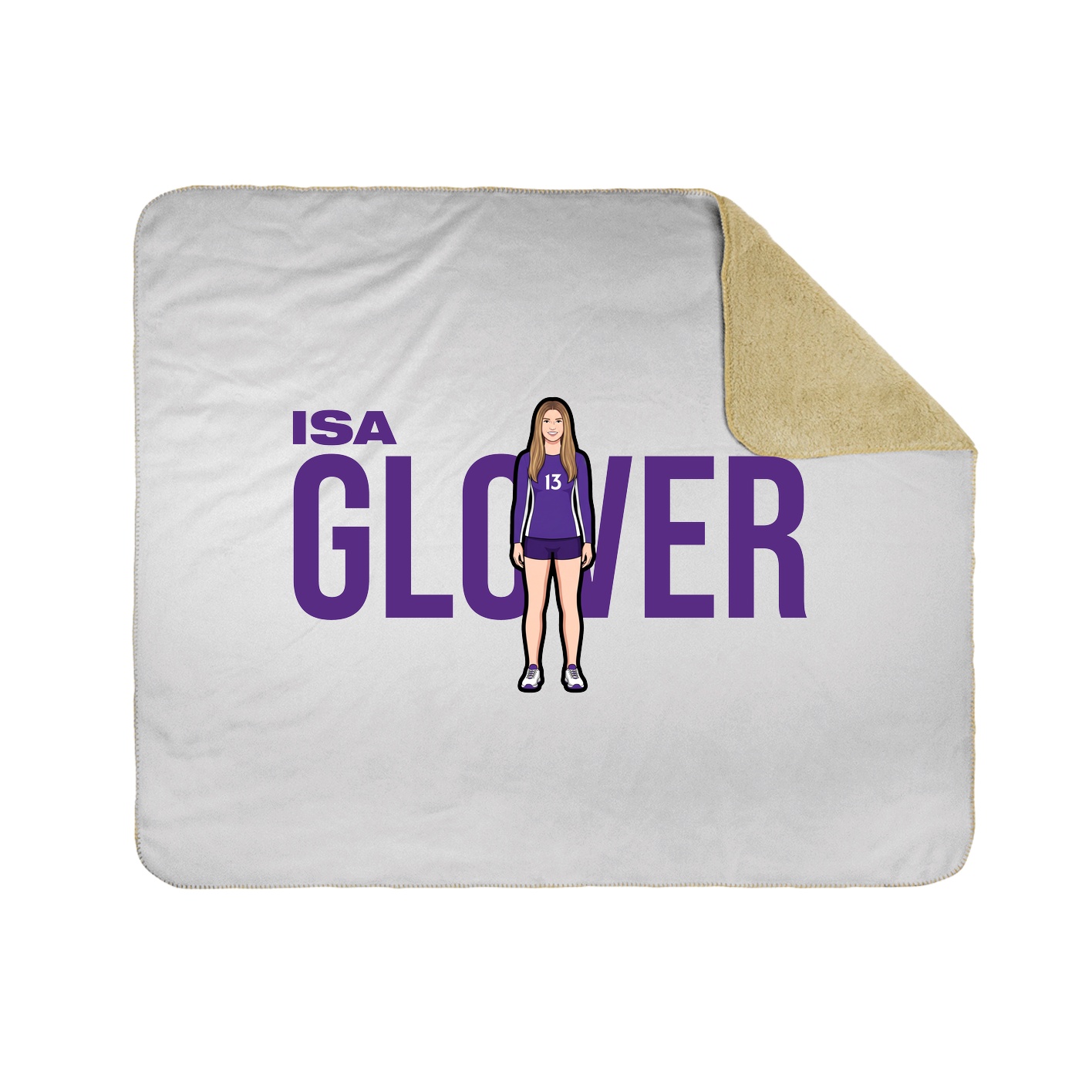 Throw Blanket — Player Name in White