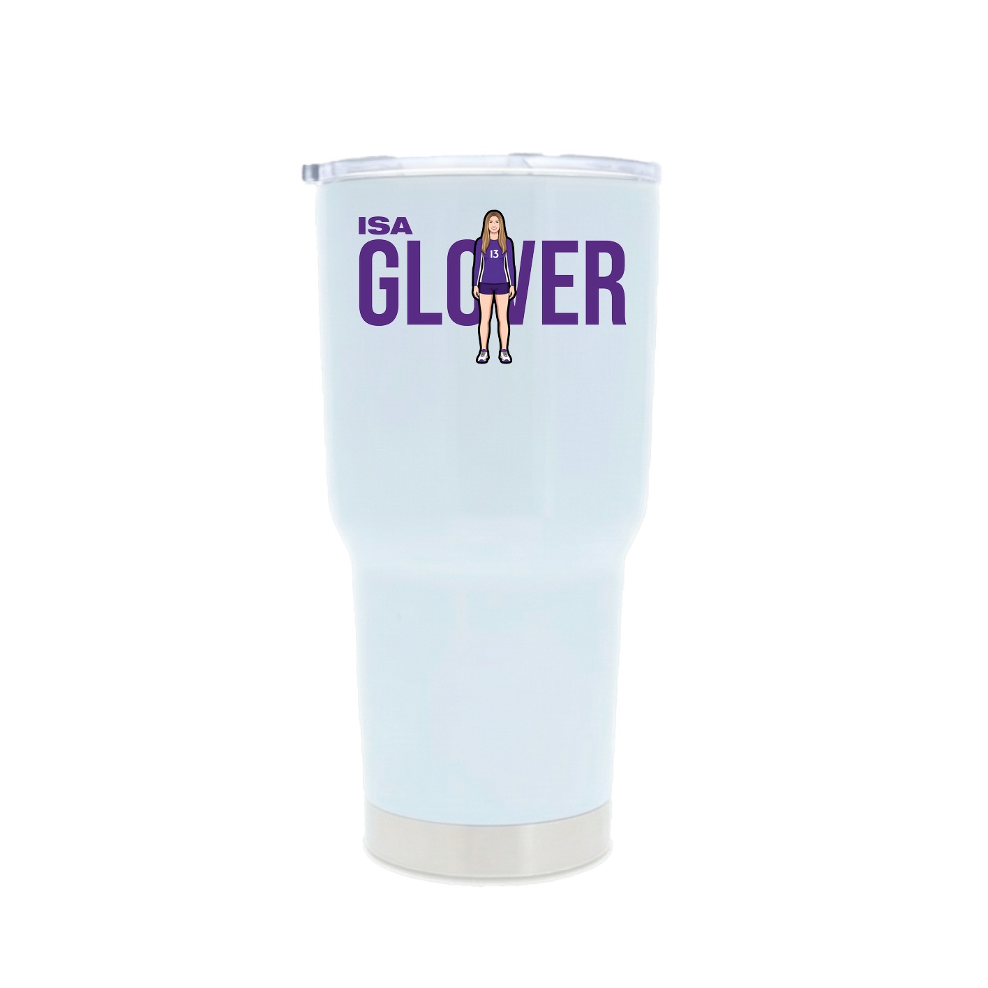 30oz Stainless Steel Tumbler — Player Name in White