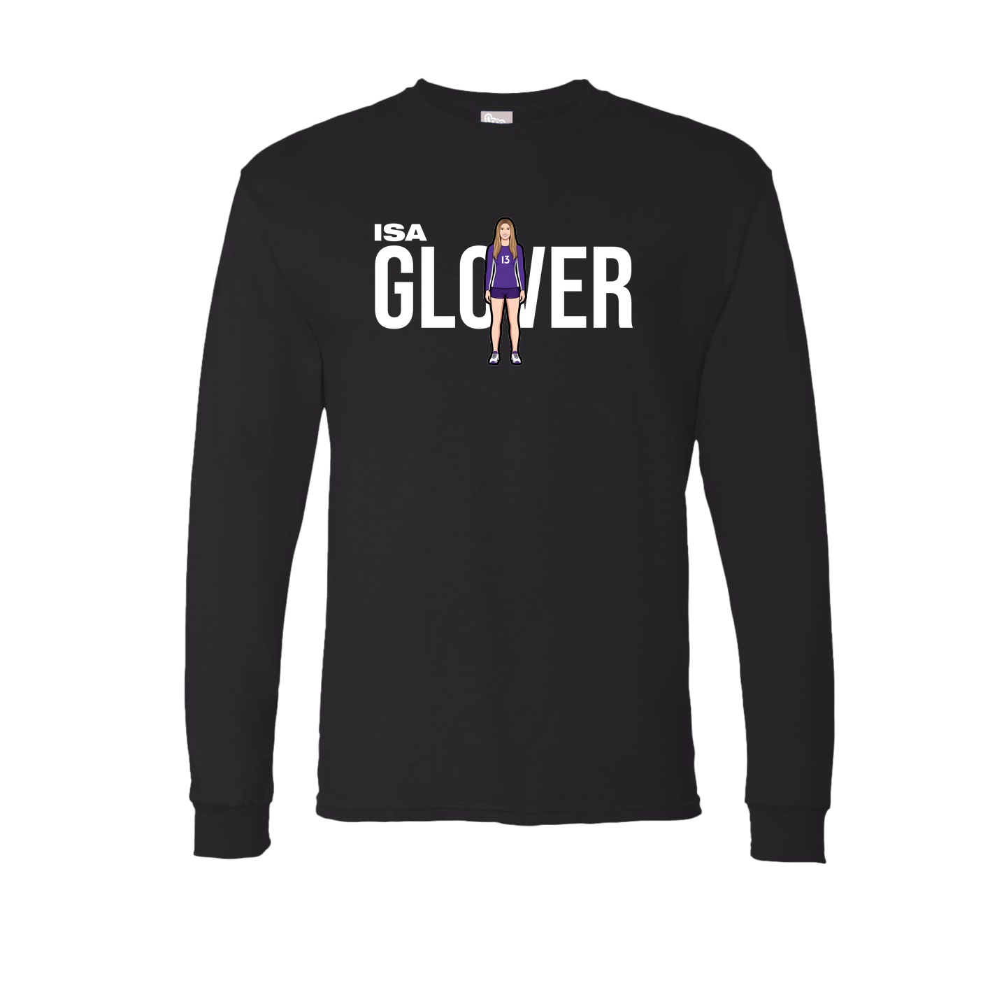Long Sleeve Tee — Player Name in Black