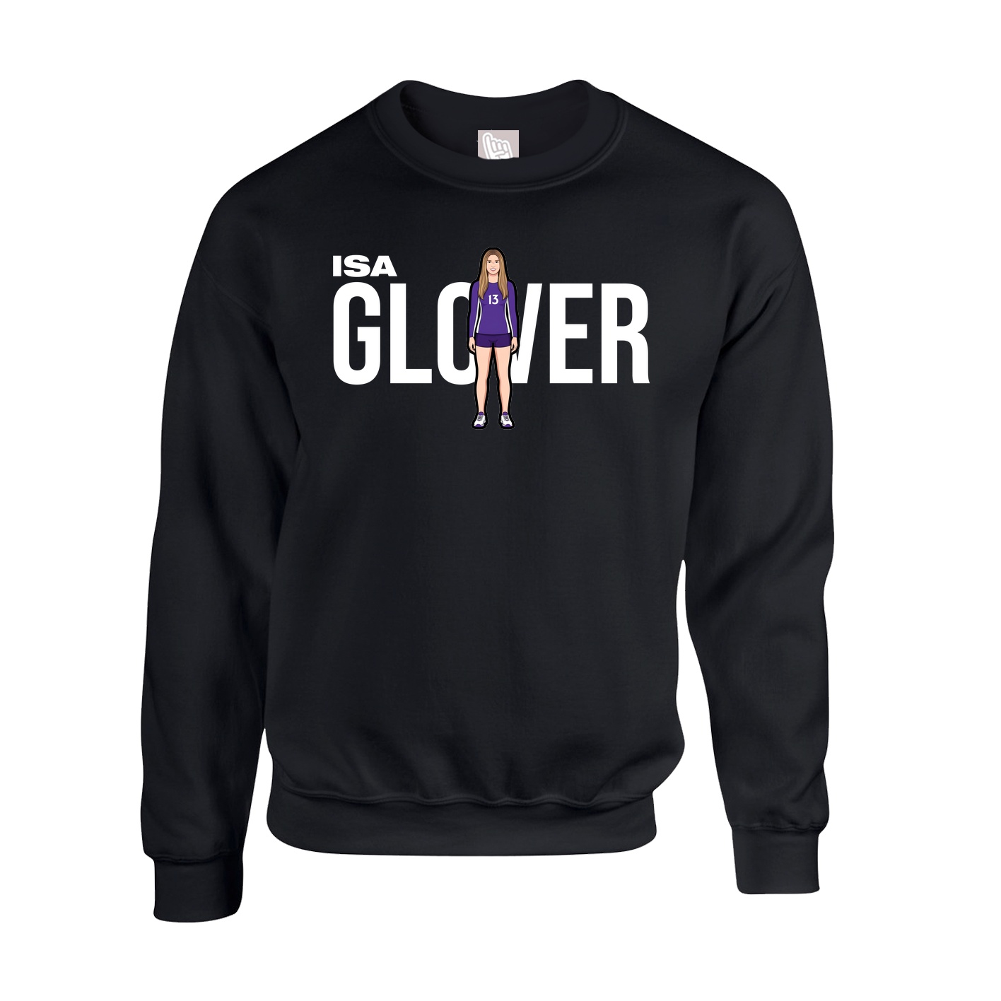 Fleece Crew — Player Name in Black
