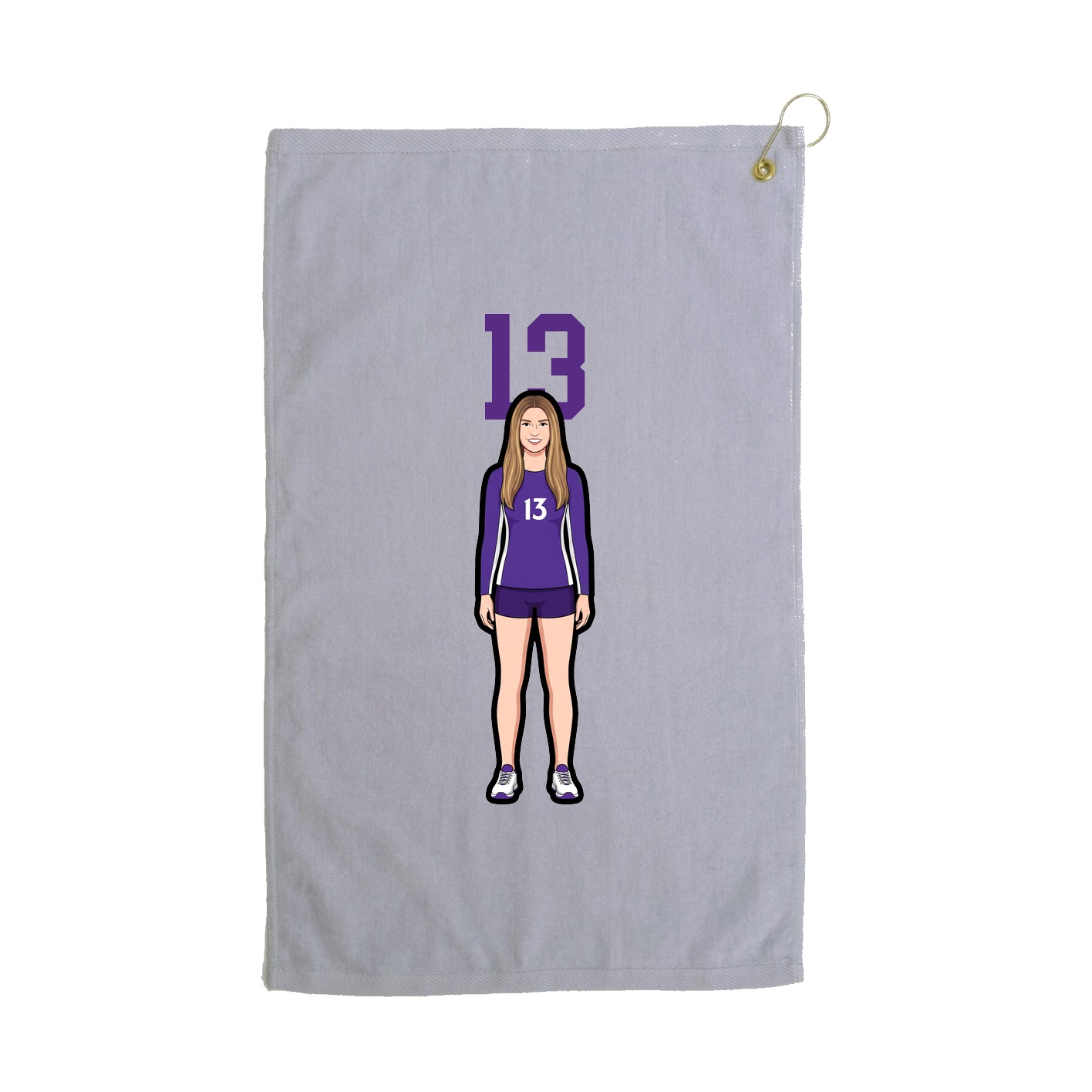 Golf Towel — Number Top in Grey