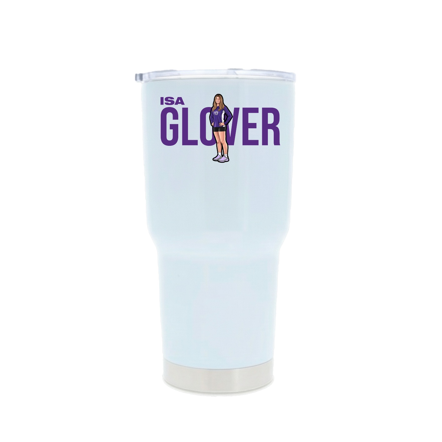30oz Stainless Steel Tumbler — Player Name in White