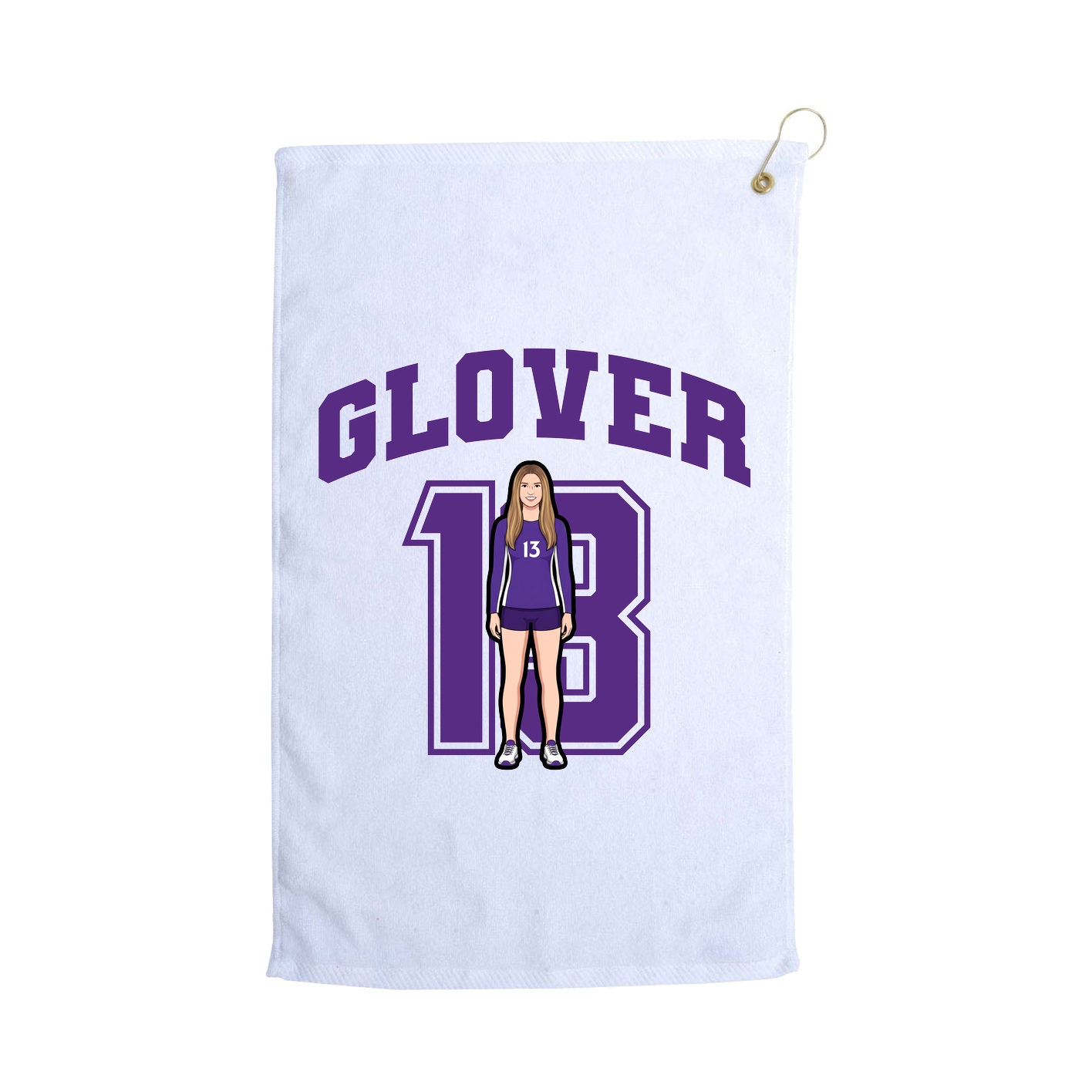 Golf Towel — Number in White