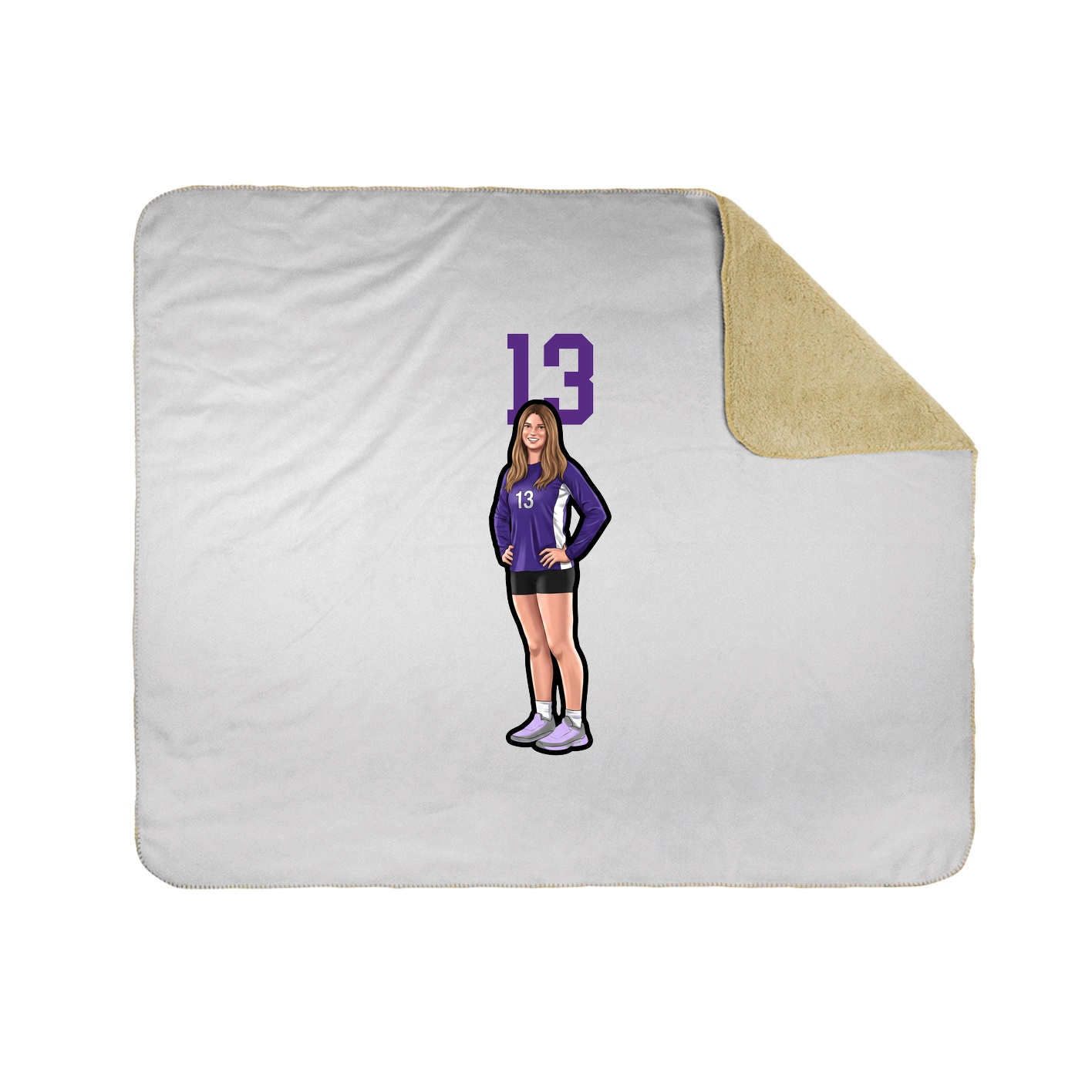 Throw Blanket — Number Top in White