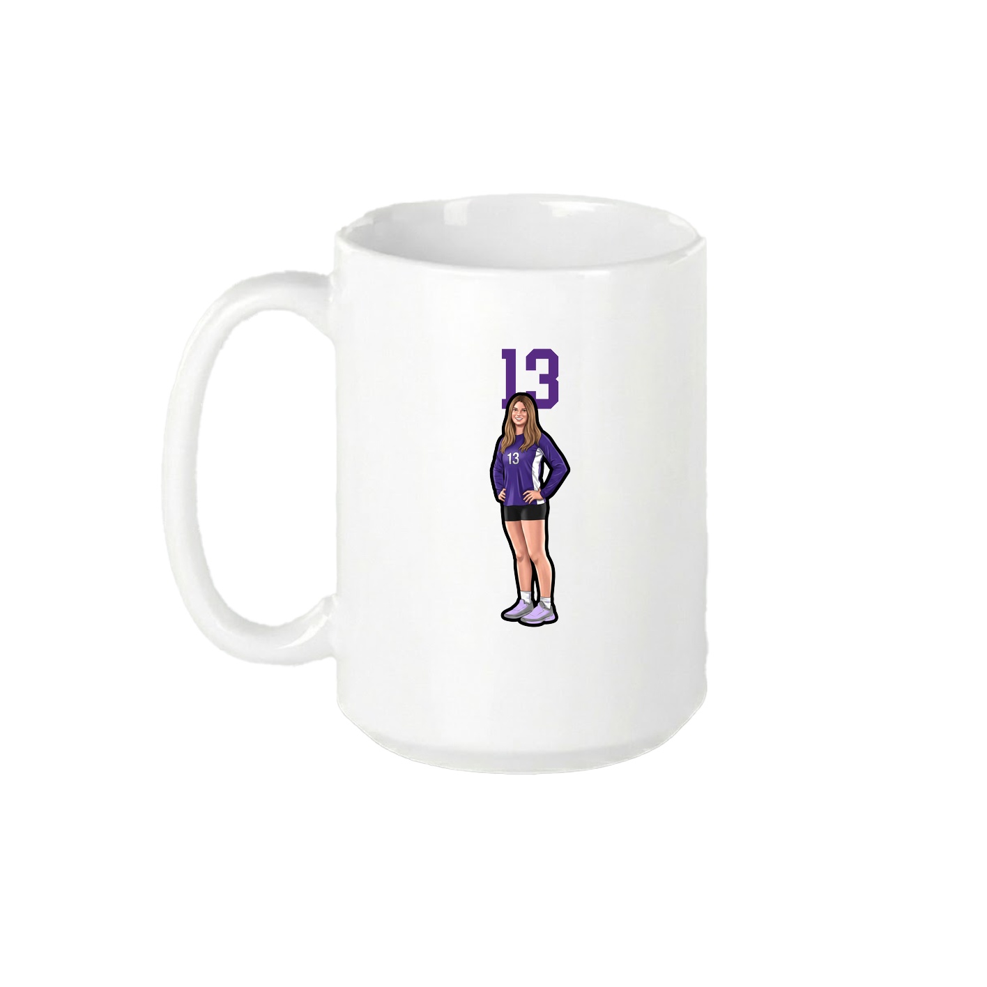 15oz Coffee Mug — Number Top in White
