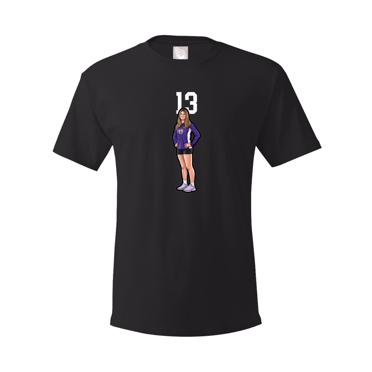 Youth Tee — Number Top in Black