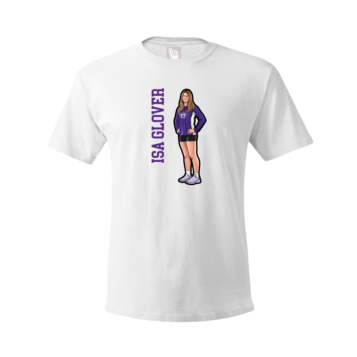 Youth Tee — Name Vertical in White