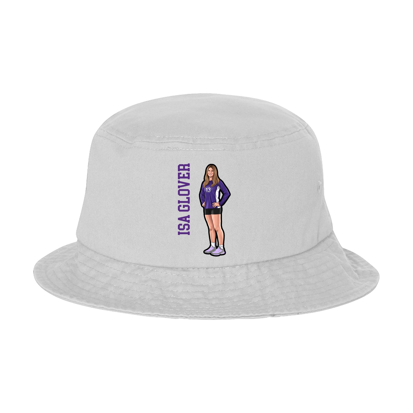 Bucket Cap — Name Vertical in White