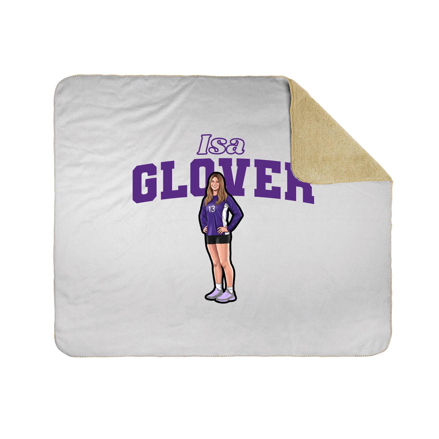 Throw Blanket — Name Arch in White