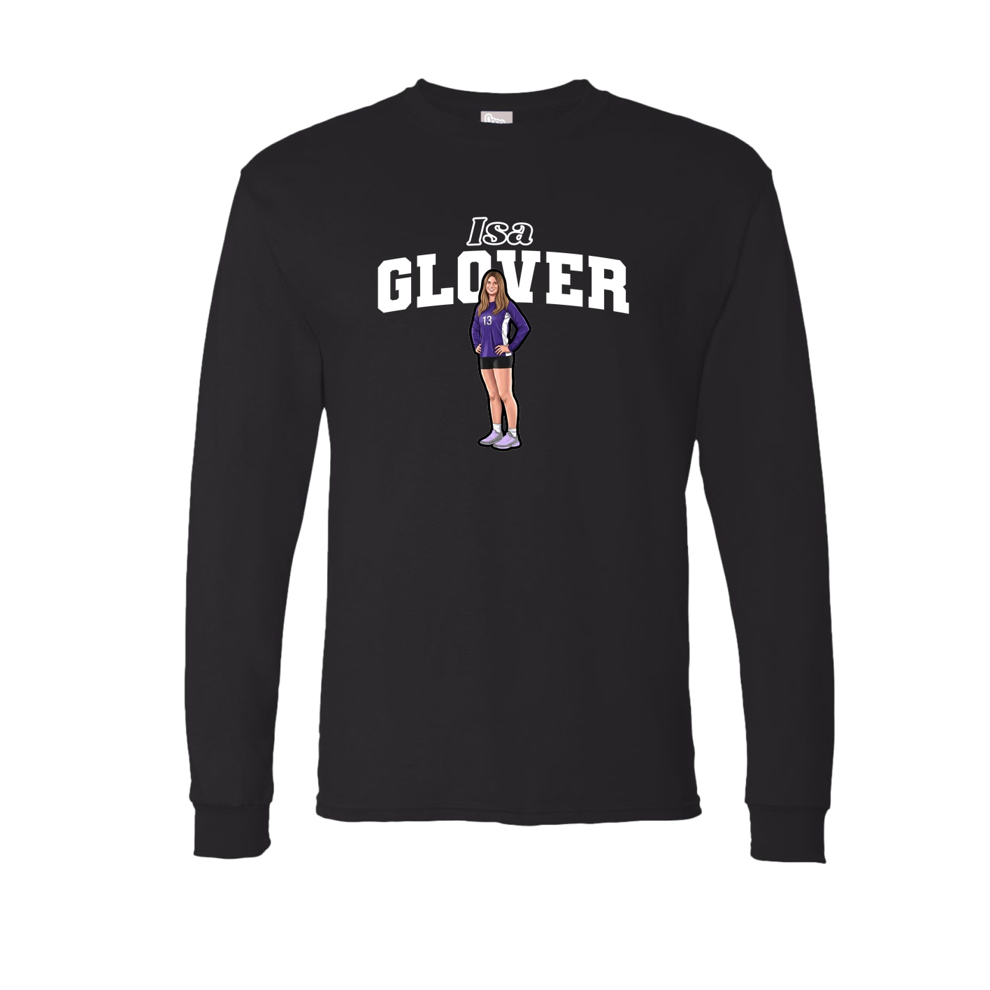 Long Sleeve Tee — Name Arch in Black