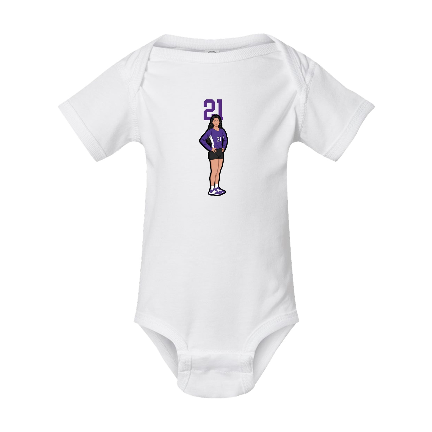 Baby Onesie — Number Top in White