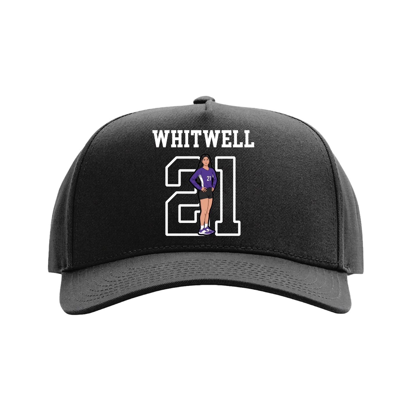 Full Fabric Five-Panel Champ Cap — Shirsey in Black