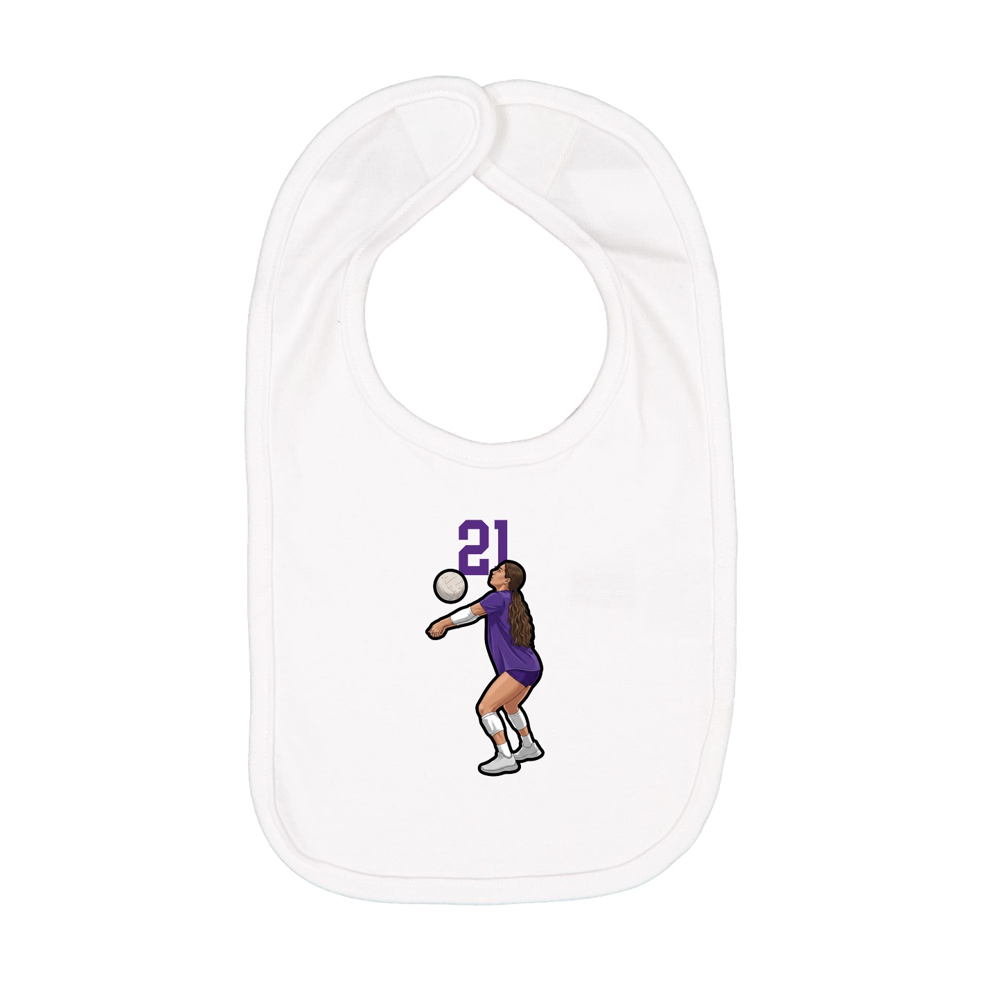 Infant Bib — Number Top in White