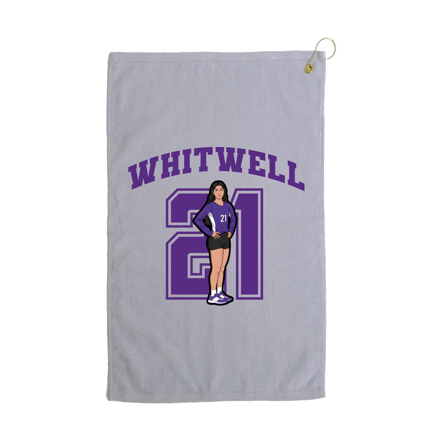 Golf Towel — Number in Grey