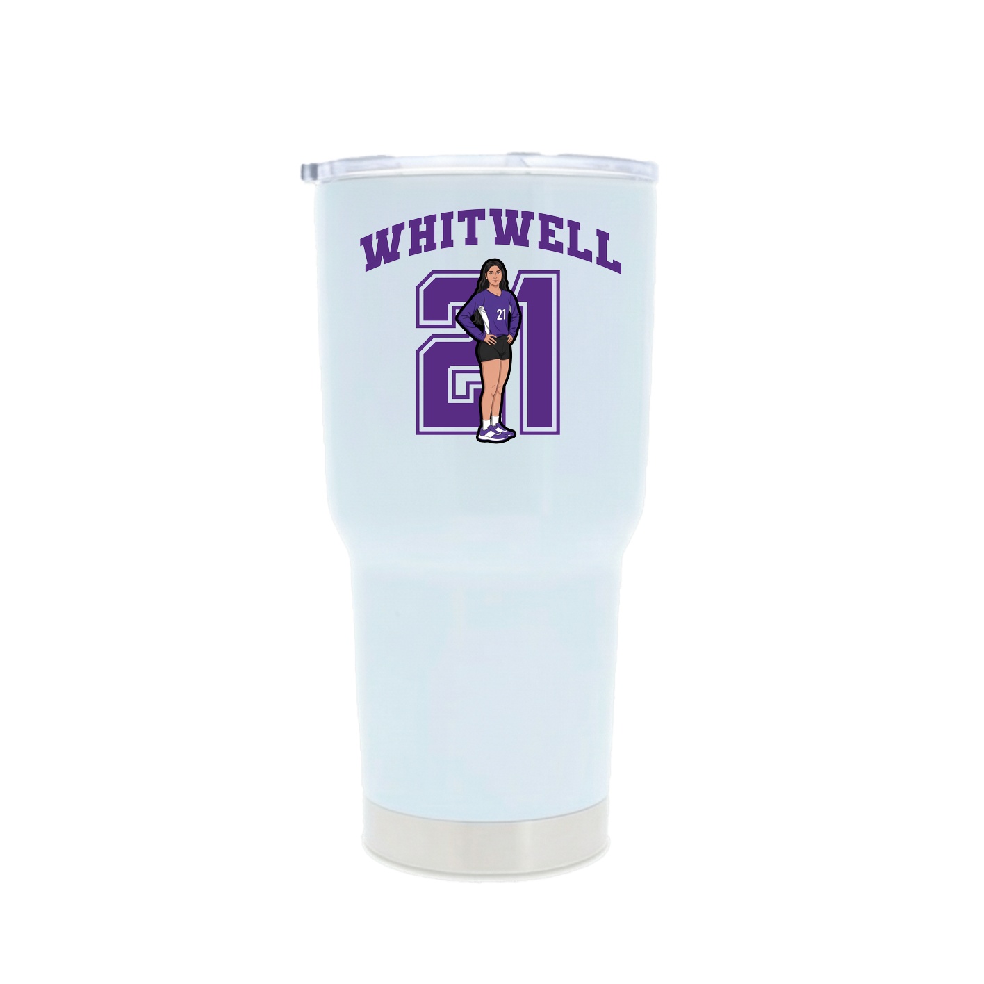 30oz Stainless Steel Tumbler — Number in White