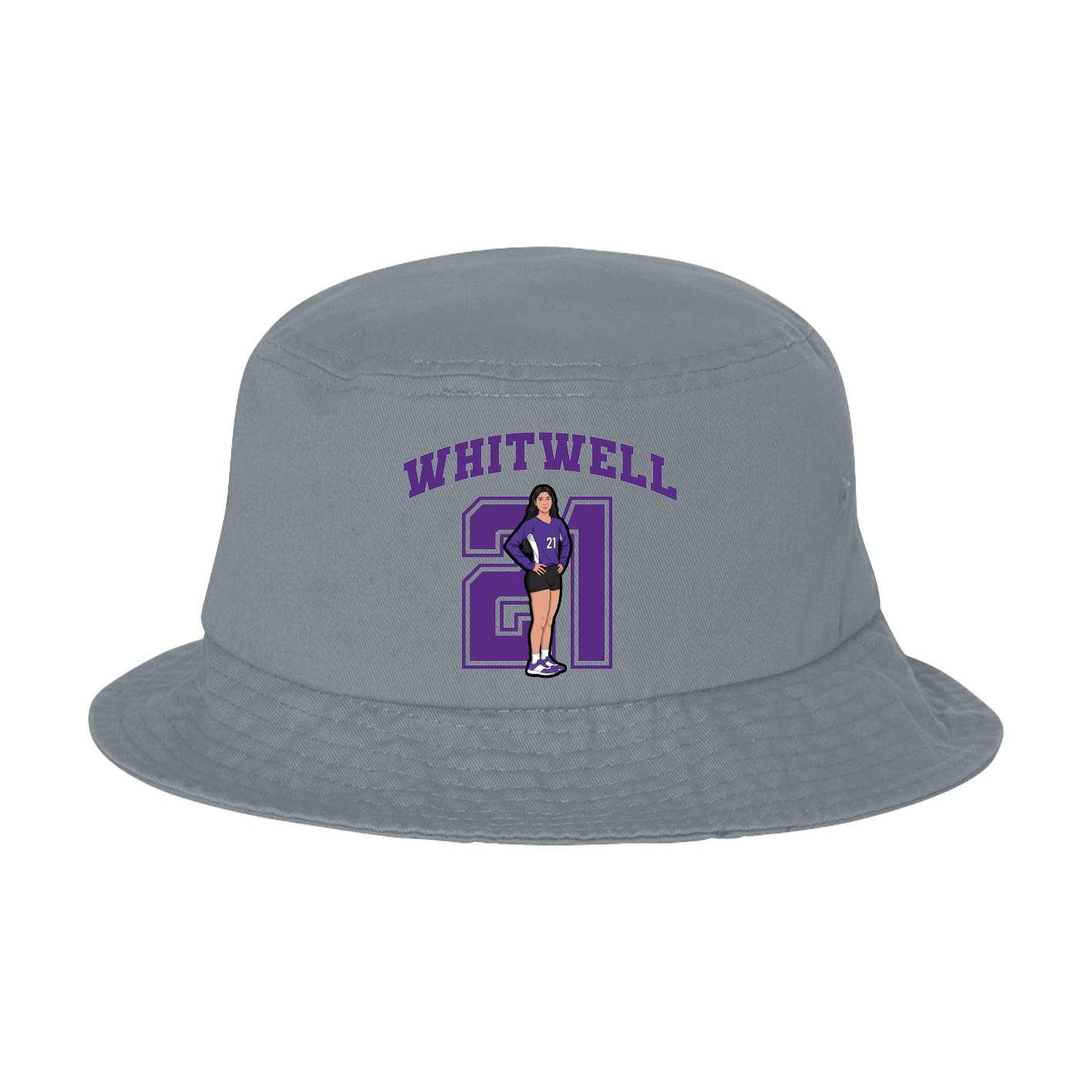 Bucket Cap — Number in Grey