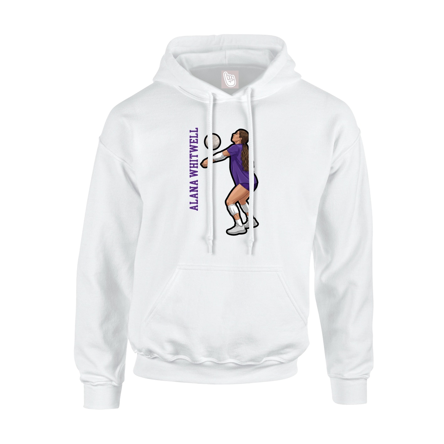 Hoodie — Name Vertical in White