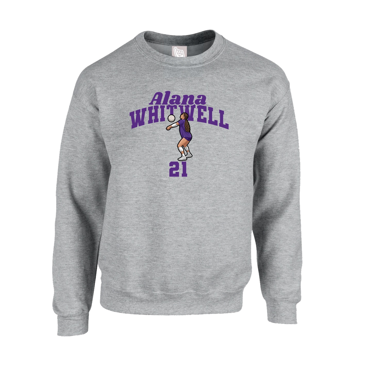 Fleece Crew — Signature Arch in Grey
