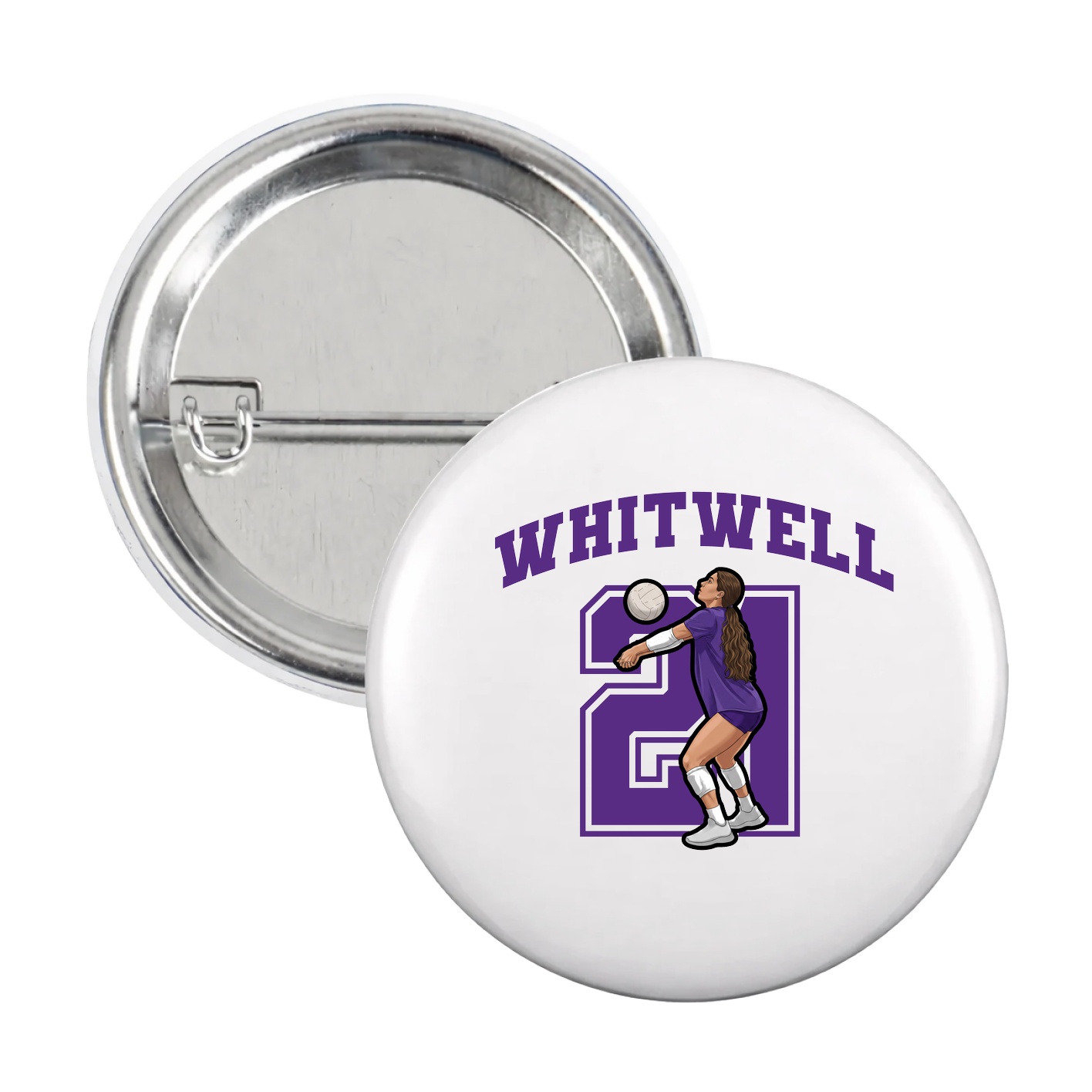 Game Day Button — Number in White