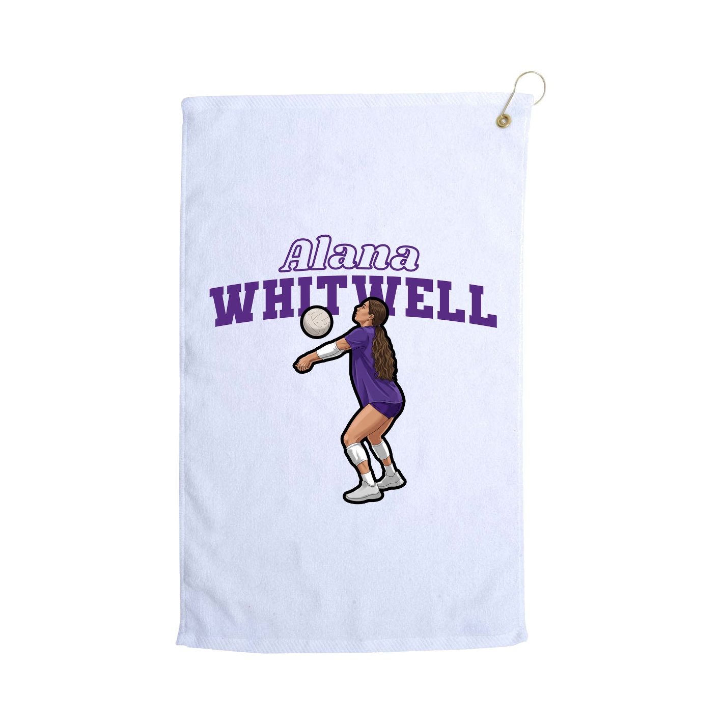 Golf Towel — Name Arch in White