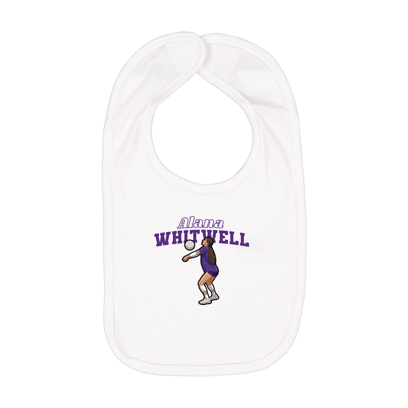 Infant Bib — Name Arch in White