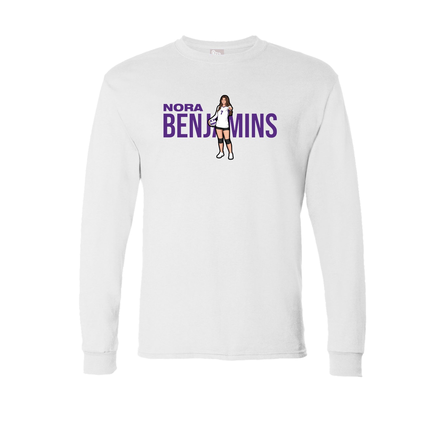 Long Sleeve Tee — Player Name in White