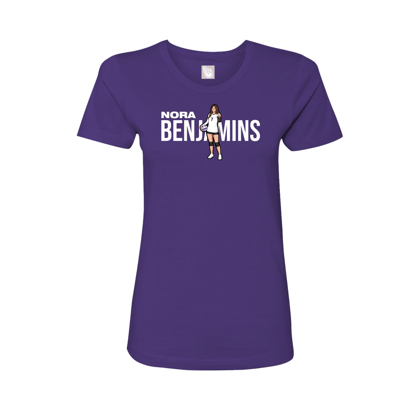 Fitted Women's Tee — Player Name in Purple