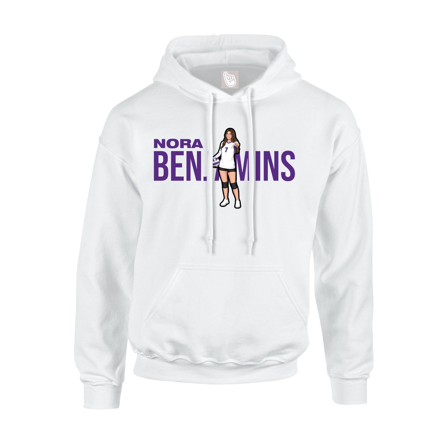 Youth Hoodie — Player Name in White