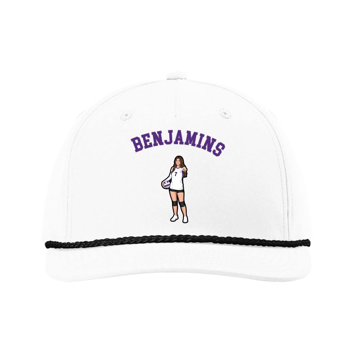 Five-Panel Classic Rope Cap — Shirsey Arch in White