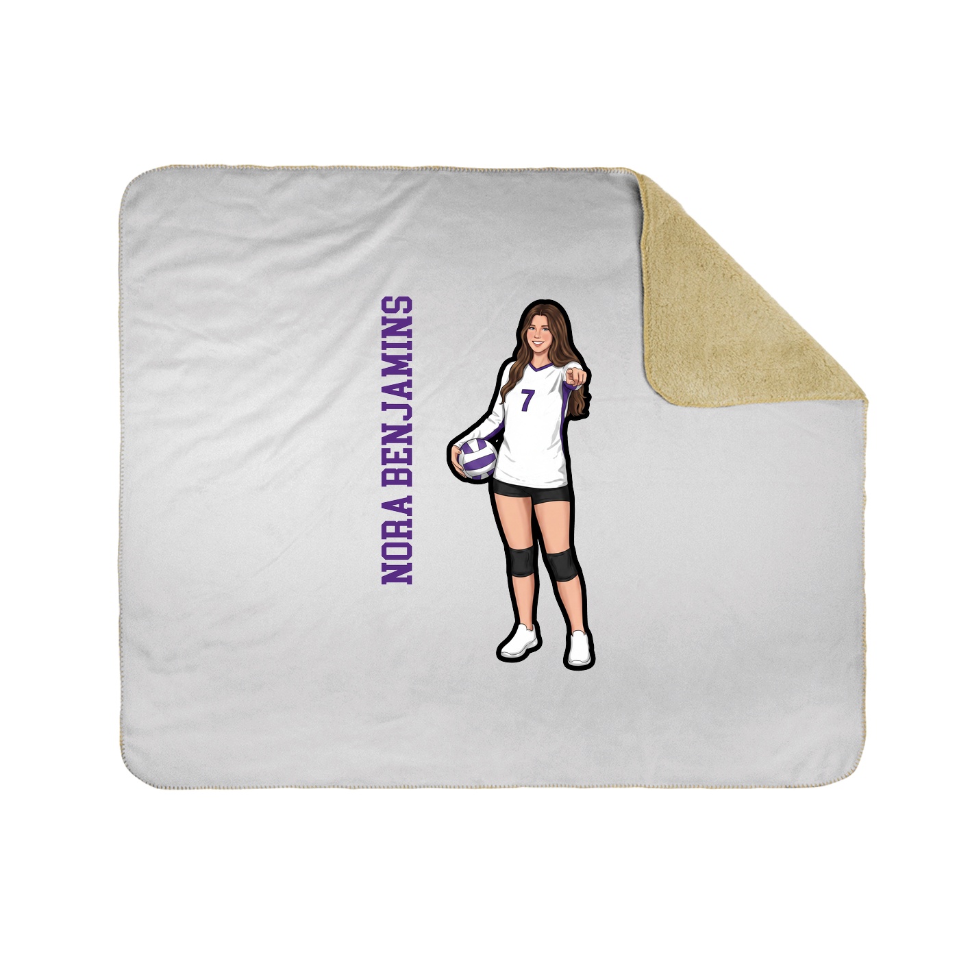 Throw Blanket — Name Vertical in White