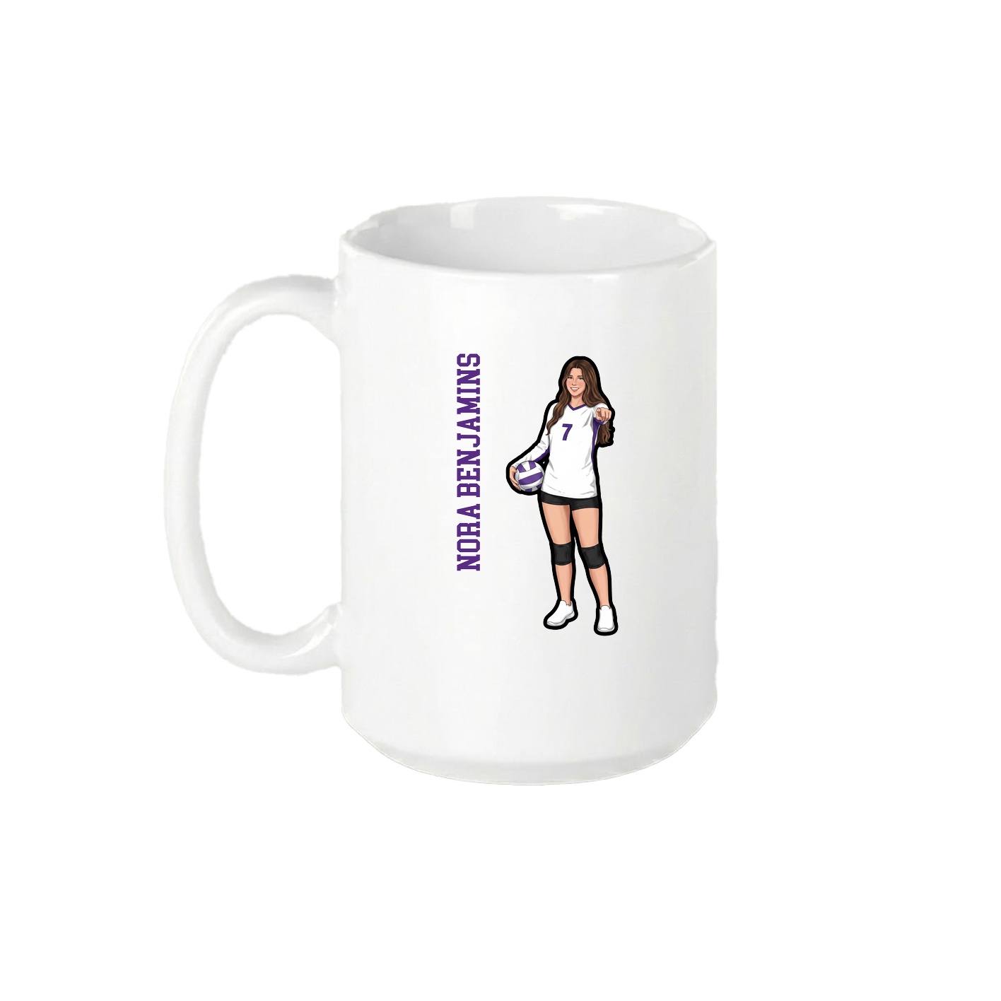 15oz Coffee Mug — Name Vertical in White