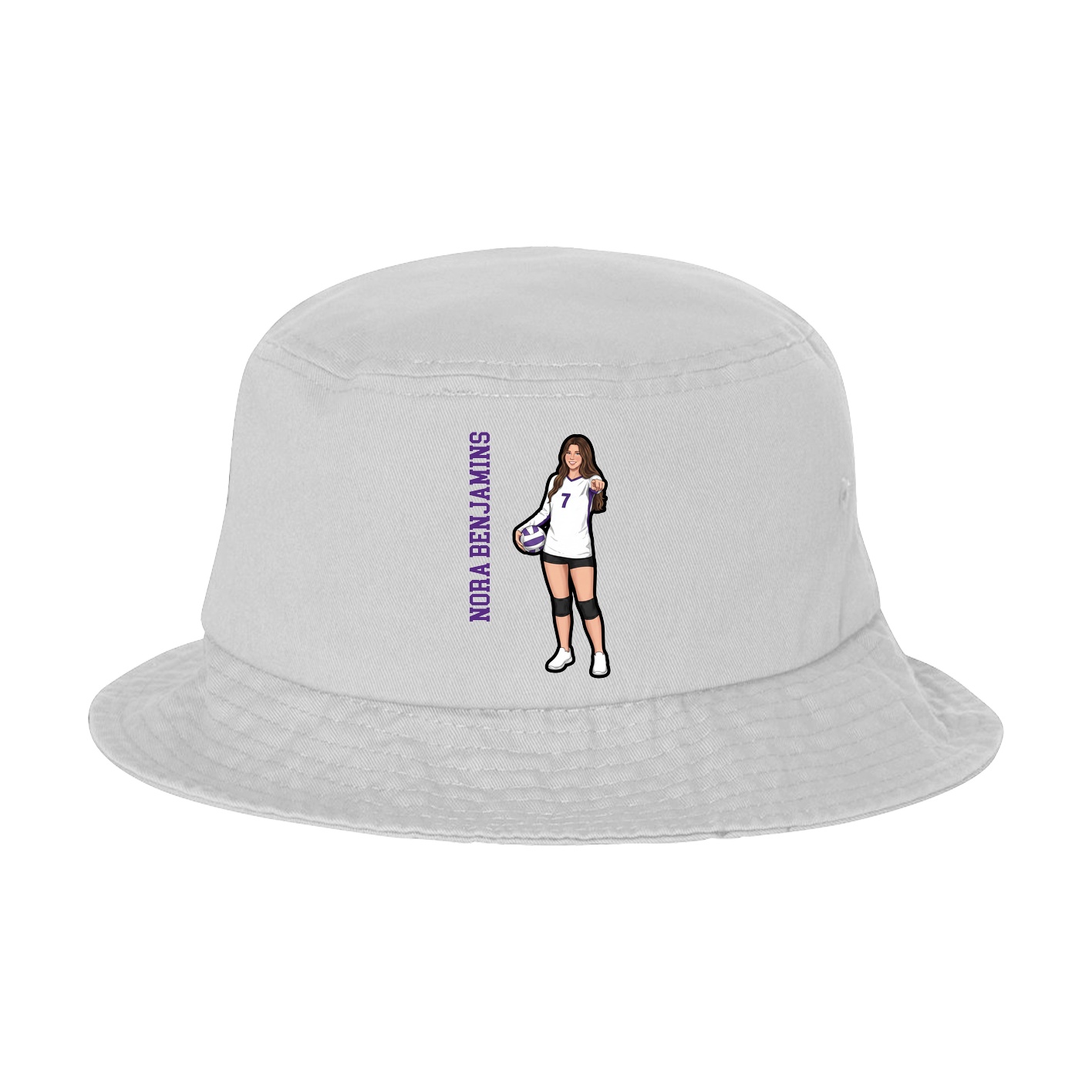 Bucket Cap — Name Vertical in White