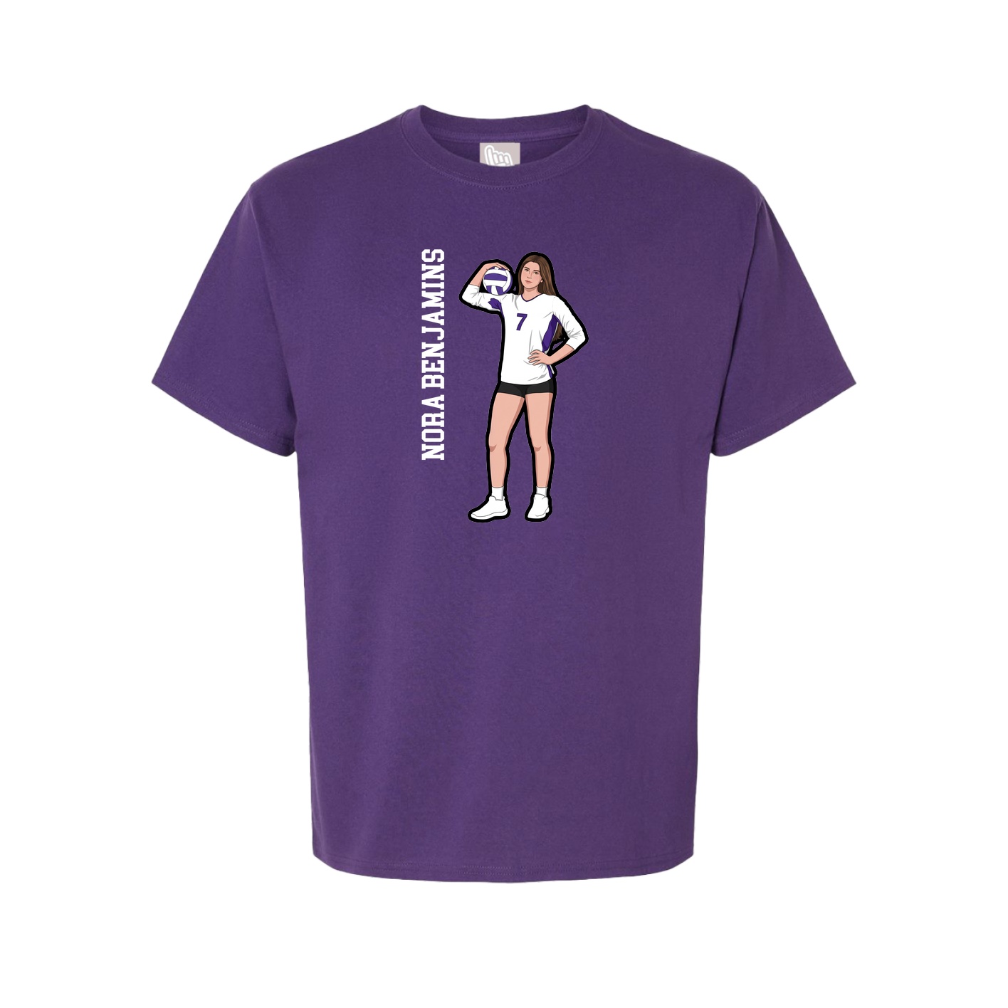 Tee — Name Vertical in Purple