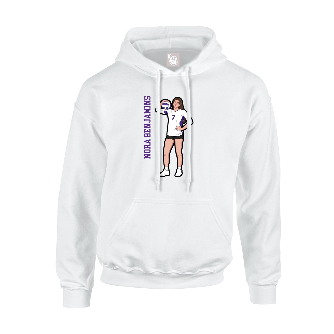 Hoodie — Name Vertical in White