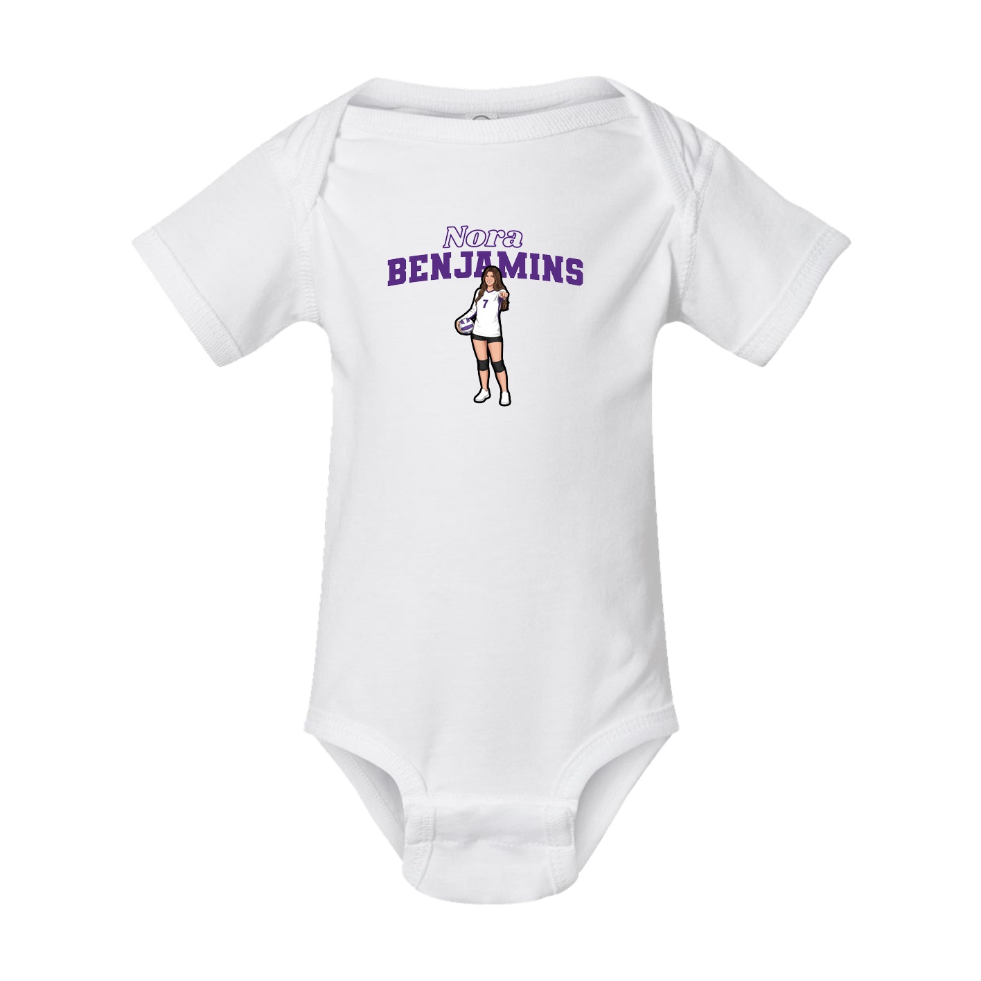 Baby Onesie — Name Arch in White